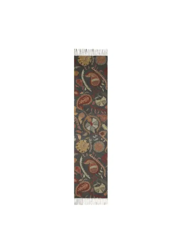Alonpi Fringed Paisley Cashmere Scarf
