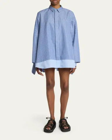 sacai Striped Poplin Oversized Button-Down Shirt | Thumbnail 7 sacai Striped Poplin Oversized Button-Down Shirt | Thumbnail 7