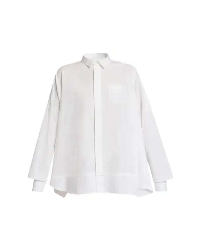 Striped Poplin Oversized Button-Down Shirt