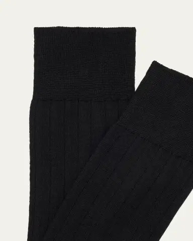 Maria La Rosa Bio College Ribbed Mid-Calf Organic Cotton Socks | Thumbnail 2