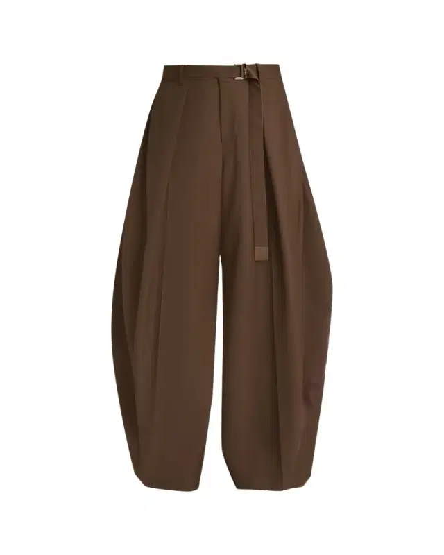 Pleated Barrel-Leg Suiting Pants With Belt