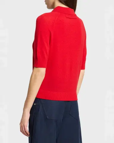 Victoria Beckham Short-Sleeve Wool Polo Shirt | Thumbnail 12