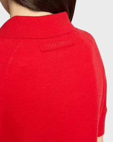 Victoria Beckham Short-Sleeve Wool Polo Shirt | Thumbnail 14