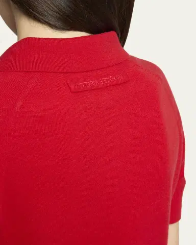 Victoria Beckham Short-Sleeve Wool Polo Shirt | Thumbnail 5