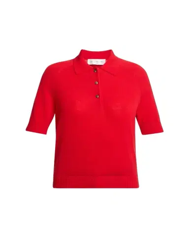 Victoria Beckham Short-Sleeve Wool Polo Shirt | Thumbnail 1