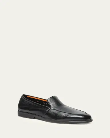 Santoni Men's Malibu Soft Grained Leather Loafers | Thumbnail 2 Santoni Men's Malibu Soft Grained Leather Loafers | Thumbnail 2