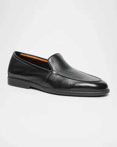 Santoni Men's Malibu Soft Grained Leather Loafers | Thumbnail 3 Santoni Men's Malibu Soft Grained Leather Loafers | Thumbnail 3