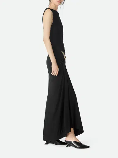 Bottega Veneta Jersey Maxi Dress with Drop Details | Thumbnail 2 Bottega Veneta Jersey Maxi Dress with Drop Details | Thumbnail 2