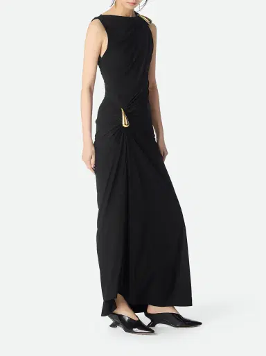Bottega Veneta Jersey Maxi Dress with Drop Details | Thumbnail 1 Bottega Veneta Jersey Maxi Dress with Drop Details | Thumbnail 1