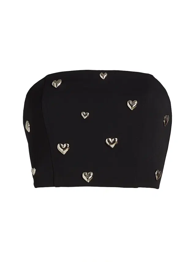 Women's Sharlee Heart Appliqué Tube Top - Black