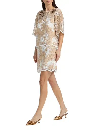 Ungaro Women's Wren Floral Lace Blouse - Natural Multi - Size XXL | Thumbnail 2 Ungaro Women's Wren Floral Lace Blouse - Natural Multi - Size XXL | Thumbnail 2