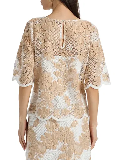 Ungaro Women's Wren Floral Lace Blouse - Natural Multi - Size XXL | Thumbnail 5 Ungaro Women's Wren Floral Lace Blouse - Natural Multi - Size XXL | Thumbnail 5