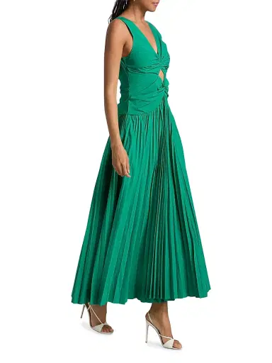 Simkhai Women's Vivianne Center Twist Midi-Dress - Kelly Green - Size 2 | Thumbnail 2 Simkhai Women's Vivianne Center Twist Midi-Dress - Kelly Green - Size 2 | Thumbnail 2