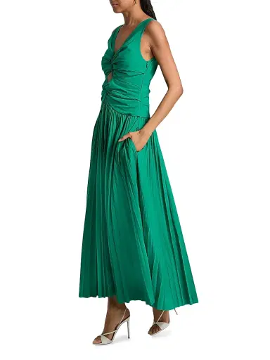 Simkhai Women's Vivianne Center Twist Midi-Dress - Kelly Green - Size 2 | Thumbnail 4 Simkhai Women's Vivianne Center Twist Midi-Dress - Kelly Green - Size 2 | Thumbnail 4