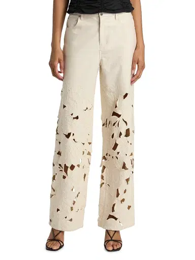 Simkhai Women's Betty Floral Cut Out Straight-Leg Jeans - Marshmallow - Size 26 | Thumbnail 3 Simkhai Women's Betty Floral Cut Out Straight-Leg Jeans - Marshmallow - Size 26 | Thumbnail 3