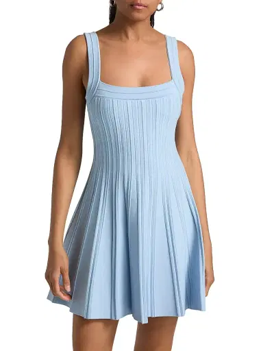 Simkhai Women's Indie Textured Knit Sleeveless Minidress - Tidepool - Size Small | Thumbnail 3 Simkhai Women's Indie Textured Knit Sleeveless Minidress - Tidepool - Size Small | Thumbnail 3
