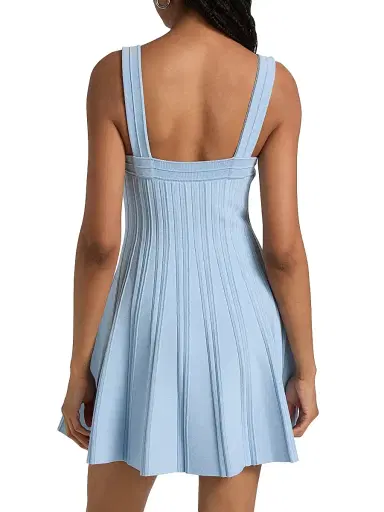 Simkhai Women's Indie Textured Knit Sleeveless Minidress - Tidepool - Size Small | Thumbnail 5 Simkhai Women's Indie Textured Knit Sleeveless Minidress - Tidepool - Size Small | Thumbnail 5