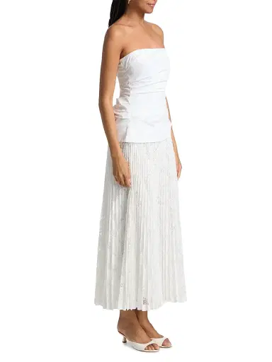 Simkhai Women's Annalise Lace Strapless Midi-Dress - Ivory - Size 2 | Thumbnail 4 Simkhai Women's Annalise Lace Strapless Midi-Dress - Ivory - Size 2 | Thumbnail 4