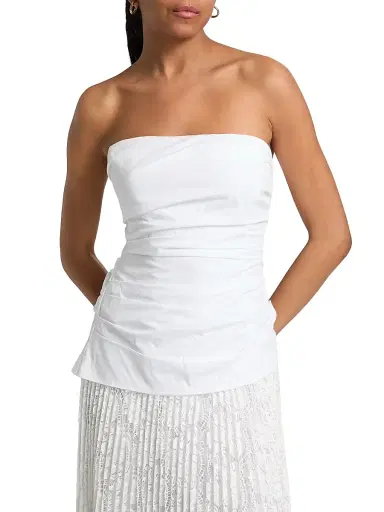 Simkhai Women's Annalise Lace Strapless Midi-Dress - Ivory - Size 2 | Thumbnail 6 Simkhai Women's Annalise Lace Strapless Midi-Dress - Ivory - Size 2 | Thumbnail 6