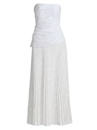 Simkhai Women's Annalise Lace Strapless Midi-Dress - Ivory - Size 2 | Thumbnail 1 Simkhai Women's Annalise Lace Strapless Midi-Dress - Ivory - Size 2 | Thumbnail 1