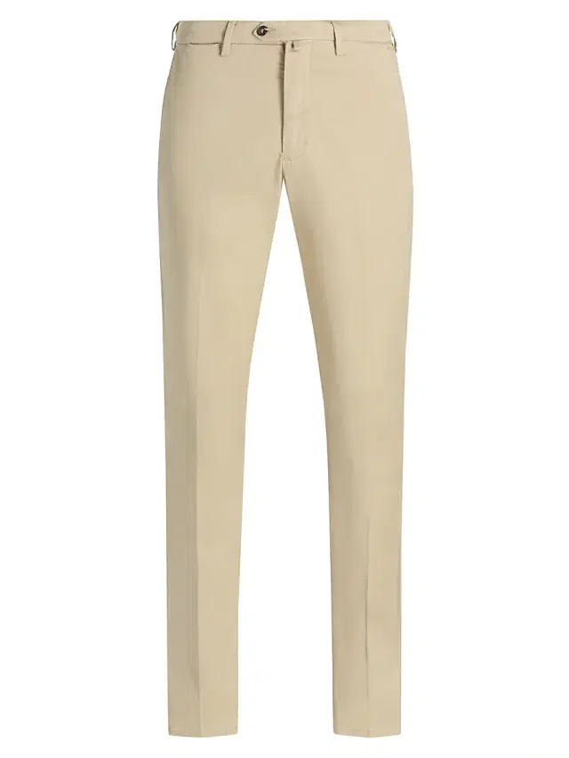 Sartorio Napoli Men's Flat-Front Trousers - Beige