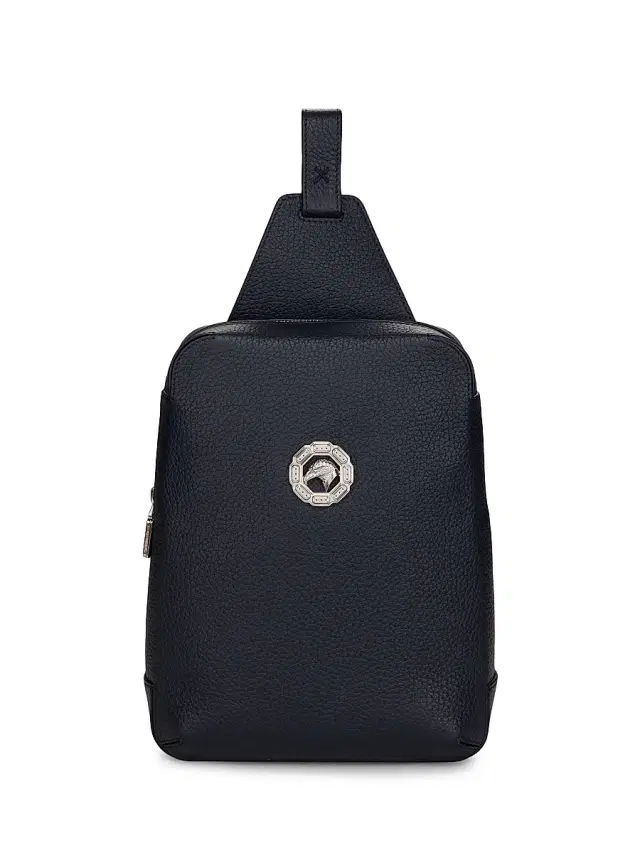 Stefano Ricci Men's Leather Sling Bag - Blue Ricci