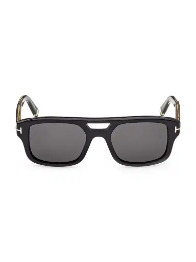 Tom Ford Men's 55MM Logo Square Sunglasses - Black | Thumbnail 2 Tom Ford Men's 55MM Logo Square Sunglasses - Black | Thumbnail 2