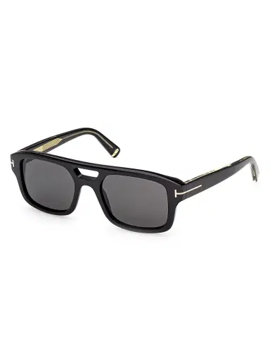 Tom Ford Men's 55MM Logo Square Sunglasses - Black | Thumbnail 1 Tom Ford Men's 55MM Logo Square Sunglasses - Black | Thumbnail 1