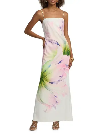 Toccin Women's Adelina Floral Sculpted Cami Gown - Watercolor Floral | Thumbnail 2 Toccin Women's Adelina Floral Sculpted Cami Gown - Watercolor Floral | Thumbnail 2