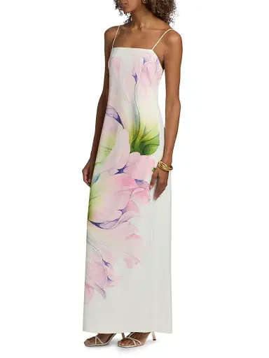 Toccin Women's Adelina Floral Sculpted Cami Gown - Watercolor Floral | Thumbnail 4 Toccin Women's Adelina Floral Sculpted Cami Gown - Watercolor Floral | Thumbnail 4