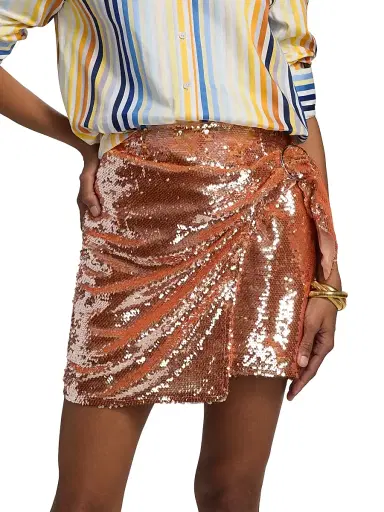 Toccin Women's Dawson Sequin Sarong-Style Miniskirt - Spritz | Thumbnail 3