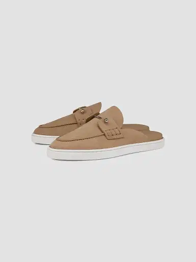 Christian Louboutin Women's Chanme Suede Mule Boat Shoes - Lionne | Thumbnail 2