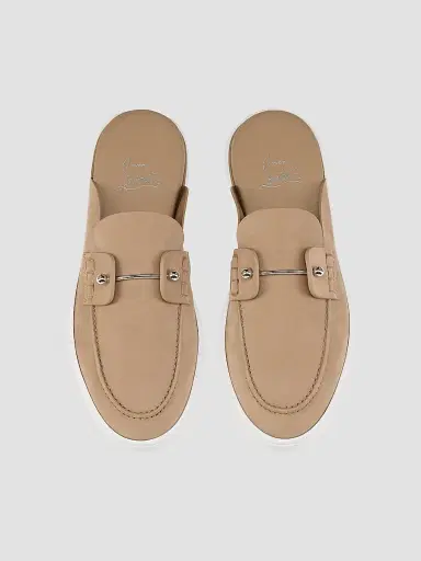 Christian Louboutin Women's Chanme Suede Mule Boat Shoes - Lionne | Thumbnail 4