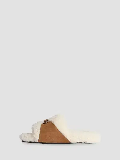 Balenciaga Women's Furry Slide Sandals - Off White Brown - Size 11 | Thumbnail 6 Balenciaga Women's Furry Slide Sandals - Off White Brown - Size 11 | Thumbnail 6