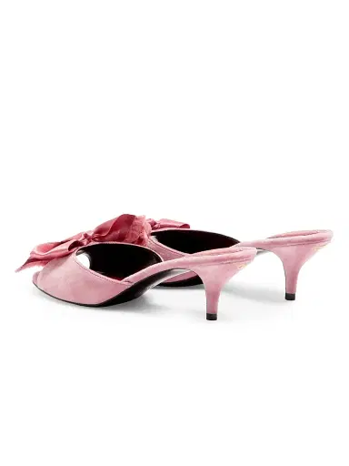 Valentino Garavani Women's Marie A 55MM Velvet Slide Sandals - Pink | Thumbnail 3 Valentino Garavani Women's Marie A 55MM Velvet Slide Sandals - Pink | Thumbnail 3