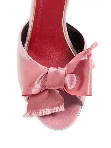 Valentino Garavani Women's Marie A 55MM Velvet Slide Sandals - Pink | Thumbnail 5 Valentino Garavani Women's Marie A 55MM Velvet Slide Sandals - Pink | Thumbnail 5