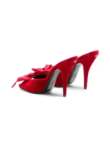 Valentino Garavani Women's Marie A Velvet 105MM Slide Sandals - Rosso Valentino - Size 6.5 | Thumbnail 3