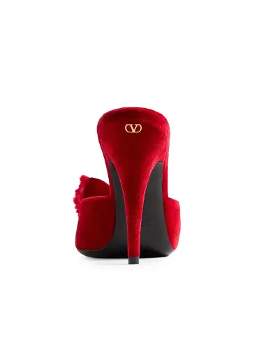 Valentino Garavani Women's Marie A Velvet 105MM Slide Sandals | Thumbnail 5 Valentino Garavani Women's Marie A Velvet 105MM Slide Sandals | Thumbnail 5