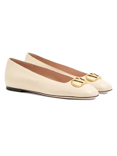 Valentino Garavani Women's VLogo Signature Ballerinas in Nappa - Butter - Size 11.5 | Thumbnail 2
