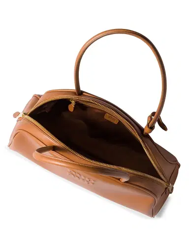 Miu Miu Women's Beau Leather Shoulder Bag - Brown | Thumbnail 4 Miu Miu Women's Beau Leather Shoulder Bag - Brown | Thumbnail 4
