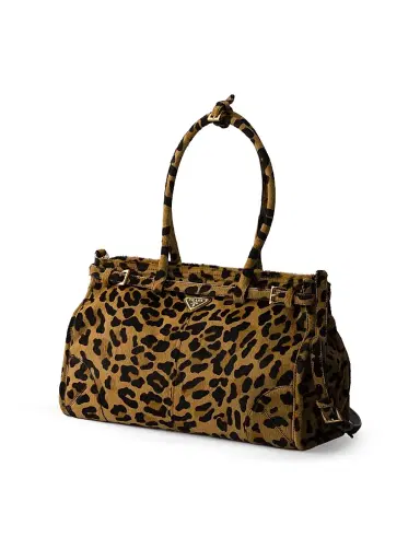 Prada Women's Bonnie Large Printed Leather Top Handle Bag - Beige Khaki | Thumbnail 2