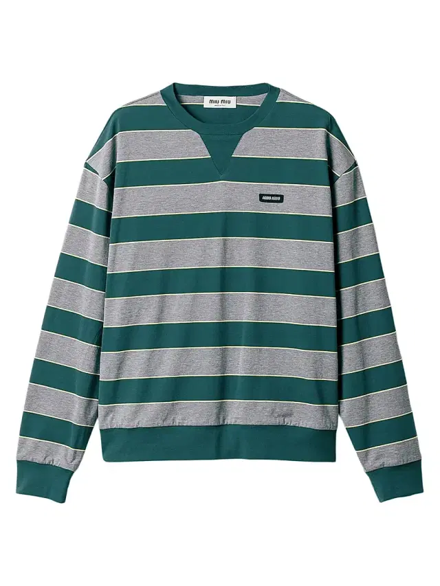 Women's Striped Jersey Sweatshirt - Green