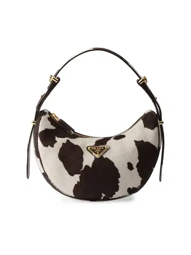 Prada Women's Arque Printed Leather Mini Shoulder Bag - White | Thumbnail 1
