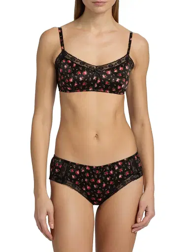 Dolce & Gabbana Women's Regg. Senza Ferretto Silk-Blend Bra - Roselline Nero - Size Large | Thumbnail 3 Dolce & Gabbana Women's Regg. Senza Ferretto Silk-Blend Bra - Roselline Nero - Size Large | Thumbnail 3
