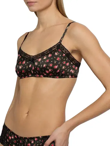 Dolce & Gabbana Women's Regg. Senza Ferretto Silk-Blend Bra - Roselline Nero - Size Large | Thumbnail 5 Dolce & Gabbana Women's Regg. Senza Ferretto Silk-Blend Bra - Roselline Nero - Size Large | Thumbnail 5