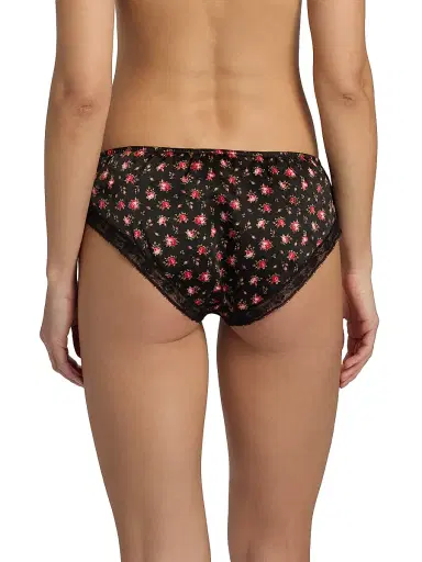 Dolce & Gabbana Women's Roselline Silk-Blend Brief - Roselline Nero - Size XL | Thumbnail 4 Dolce & Gabbana Women's Roselline Silk-Blend Brief - Roselline Nero - Size XL | Thumbnail 4