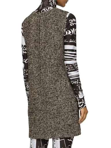 Dolce & Gabbana Women's Tweed Sleeveless A-Line Minidress | Thumbnail 4 Dolce & Gabbana Women's Tweed Sleeveless A-Line Minidress | Thumbnail 4