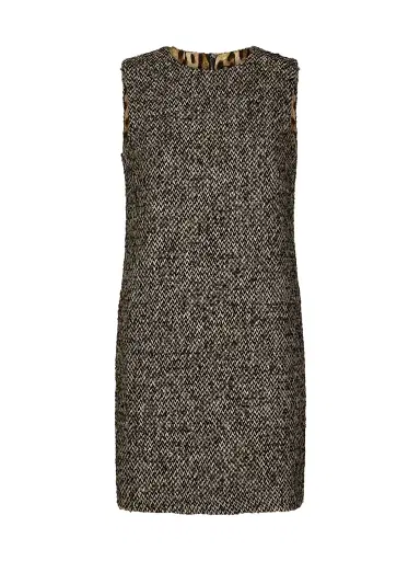 Dolce & Gabbana Women's Tweed Sleeveless A-Line Minidress | Thumbnail 1 Dolce & Gabbana Women's Tweed Sleeveless A-Line Minidress | Thumbnail 1