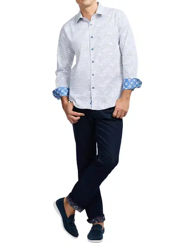 Robert Graham Men's Akehurst Printed Long-Sleeve Button-Front Shirt | Thumbnail 2