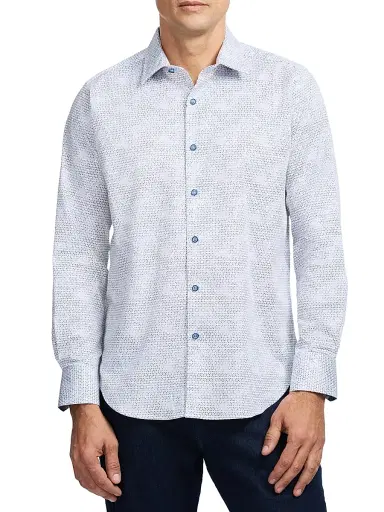Robert Graham Men's Akehurst Printed Long-Sleeve Button-Front Shirt | Thumbnail 3